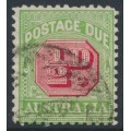 AUSTRALIA - 1914 ½d rose-red/green Postage Due, sideways watermark, used – SG # D77a