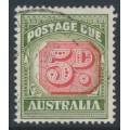 AUSTRALIA - 1958 5d red/green Postage Due, die I, no watermark, used – SG # D136