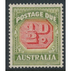 AUSTRALIA - 1938 ½d carmine/green Postage Due, ‘scratch through value tablet’, MH – ACSC # D122C(VP)qa