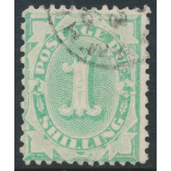 AUSTRALIA - 1902 1/- emerald Postage Due, perf. 12:11, upright watermark, used – SG # D31 AUSTRALIA - 1902 1/- emerald Postage Due, perf. 12:11, upright watermark, used – SG # D31