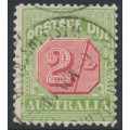 AUSTRALIA - 1909 2/- rose-red/green Postage Due, perf. 12:12½, crown A watermark, used – SG # D70