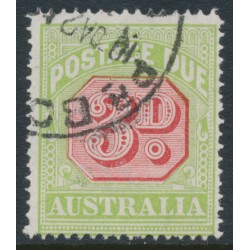 AUSTRALIA - 1916 3d carmine/pale green Postage Due, perf. 14, crown A watermark, used – SG # D82