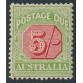 AUSTRALIA - 1909 5/- rose-red/green Postage Due, perf. 12:12½, crown A watermark, MH – SG # D71