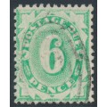 AUSTRALIA - 1904 6d emerald Postage Due, perf. 11:11, inverted watermark, used – SG # D40