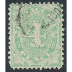 AUSTRALIA - 1907 4d green Postage Due, perf. 12:11, crown A watermark, used – SG # D49