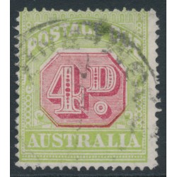 AUSTRALIA - 1921 4d red/green Postage Due, sideways watermark, used – SG # D83ba