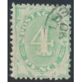 AUSTRALIA - 1903 4d emerald Postage Due, perf. 12:11, upright watermark, used – SG # D26w AUSTRALIA - 1903 4d emerald Postage Due, perf. 12:11, upright watermark, used – SG # D26w