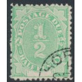 AUSTRALIA - 1902 ½d emerald Postage Due, blank base, perf. 12:11½, used – SG # D1 AUSTRALIA - 1902 ½d emerald Postage Due, blank base, perf. 12:11½, used – SG # D1