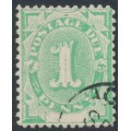 AUSTRALIA - 1902 1d emerald Postage Due, blank base, perf. 12:12, used – SG # D2 AUSTRALIA - 1902 1d emerald Postage Due, blank base, perf. 12:12, used – SG # D2
