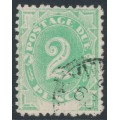AUSTRALIA - 1902 2d emerald Postage Due, blank base, perf. 12:12, used – SG # D3 AUSTRALIA - 1902 2d emerald Postage Due, blank base, perf. 12:12, used – SG # D3