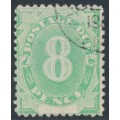 AUSTRALIA - 1902 8d emerald Postage Due, blank base, perf. 12:12, used – SG # D7 AUSTRALIA - 1902 8d emerald Postage Due, blank base, perf. 12:12, used – SG # D7