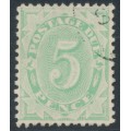 AUSTRALIA - 1902 5d emerald Postage Due, perf. 12:12, upright watermark, used – SG # D17 AUSTRALIA - 1902 5d emerald Postage Due, perf. 12:12, upright watermark, used – SG # D17