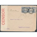 AUSTRALIA - 1917 2½d blue Kangaroo x 3 on a cover to Sweden – ACSC # 11A