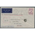 AUSTRALIA - 1936 9d violet Kangaroo on a taxed cover to Hong Kong – ACSC # 29A