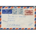 AUSTRALIA - 1963 5/- Cattle on quadruple rate airmail cover to Denmark – ACSC # 367+373B AUSTRALIA - 1963 5/- Cattle on quadruple rate airmail cover to Denmark – ACSC # 367+373B