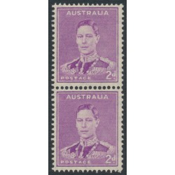 AUSTRALIA - 1942 2d purple KGVI, coil pair, MH – SG # 185a