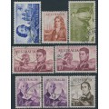AUSTRALIA - 1963-65 4/- to £2 Navigators set of 8, used – SG # 355-360 + 358a + 359a 