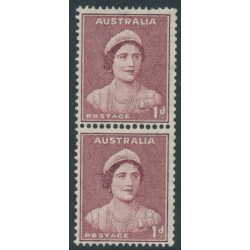 AUSTRALIA - 1942 1d maroon Queen Elizabeth, coil pair, MNH – SG # 181a