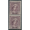 AUSTRALIA - 1944 1d brown Queen Elizabeth, coil pair, MNH – SG # 203a