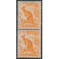 AUSTRALIA - 1942 ½d orange Kangaroo, CofA watermark, coil pair, used – SG # 179b