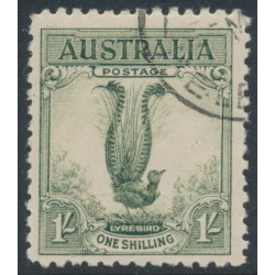 AUSTRALIA - 1932 1/- yellow-green Lyrebird, CTO – SG # 140a