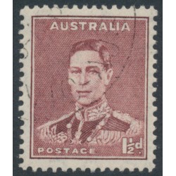AUSTRALIA - 1938 1½d red-brown KGVI definitive, perf. 13½:14, CTO – SG # 166 AUSTRALIA - 1938 1½d red-brown KGVI definitive, perf. 13½:14, CTO – SG # 166