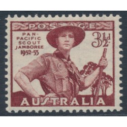 AUSTRALIA - 1952 3½d brown-lake Scouting Jamboree, MNH – SG # 254