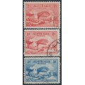 AUSTRALIA - 1932 2d red & 3d blue Sydney Harbour Bridge set of 3, used – SG # 141+142+144 