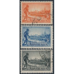 AUSTRALIA - 1934 2d to 1/- Centenary of Victoria set of 3 perf. 10½, used – SG # 147-149