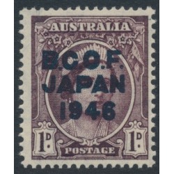 AUSTRALIA - 1946 1d purple-brown Queen, overprinted BCOF, MNH – SG # J2