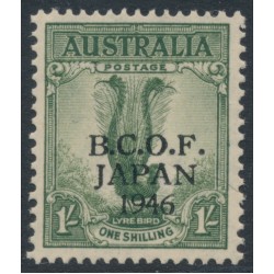 AUSTRALIA - 1947 1/- dull green Lyrebird, overprinted BCOF, MNH – SG # J5