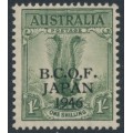 AUSTRALIA - 1947 1/- dull green Lyrebird, overprinted BCOF, MNH – SG # J5 AUSTRALIA - 1947 1/- dull green Lyrebird, overprinted BCOF, MNH – SG # J5