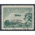 AUSTRALIA - 1929 3d green Airmail (vertical mesh paper), used – SG # 115