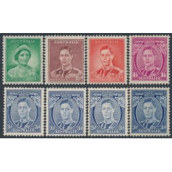 AUSTRALIA - 1937 1d to 1/4 KGVI definitives, perf. 13½:14, MH – SG # ex.165-175 AUSTRALIA - 1937 1d to 1/4 KGVI definitives, perf. 13½:14, MH – SG # ex.165-175