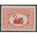 AUSTRALIA - 1929 1½d carmine-red Swan, MNH – SG # 116
