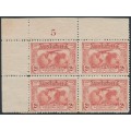 AUSTRALIA - 1931 2d red Airmail, plate 5 block of 4, MH – SG # 121