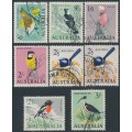 AUSTRALIA - 1964-1965 6d to 3/- Native Birds set of 8, used – SG # 363-369 + 367a