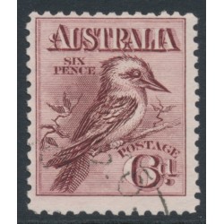 AUSTRALIA - 1914 6d maroon engraved Kookaburra, CTO – ACSC # 60Aw