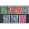 AUSTRALIA - 1937 1d to 1/4 KGVI definitives, perf. 13½:14, used – SG # ex.165-175