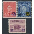 AUSTRALIA - 1941 2½d to 5½d surcharges set of 3, MNH – SG # 200-202