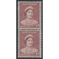 AUSTRALIA - 1942 1d maroon Queen Elizabeth, coil pair, MNH – SG # 181a