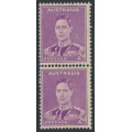 AUSTRALIA - 1942 2d purple KGVI, coil pair, MNH – SG # 185a