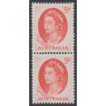 AUSTRALIA - 1965 5d red QEII, coil pair, MNH – SG # 354ca