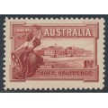 AUSTRALIA - 1927 1½d brownish lake Parliament House Canberra, MNH – SG # 105