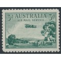 AUSTRALIA - 1929 3d green Airmail (vertical mesh paper), MNH – SG # 115