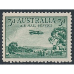 AUSTRALIA - 1929 3d green Airmail (horizontal mesh paper), MNH – SG # 115