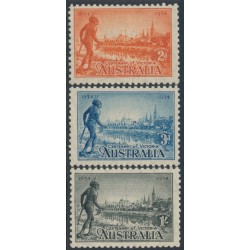 AUSTRALIA - 1934 2d to 1/- Centenary of Victoria set of 3 perf. 10½, MNH – SG # 147-149
