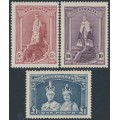 AUSTRALIA - 1938 5/- to £1 Robes set of 3 on thick paper, MNH – SG # 176-178