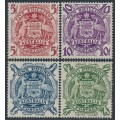 AUSTRALIA - 1949-1950 5/- to £2 Coat of Arms set of 4, MNH – SG # 224a-224d