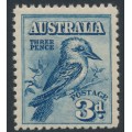 AUSTRALIA - 1928 3d blue Kookaburra, MNH – SG # 106
